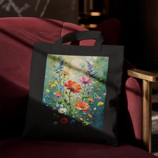 Vibrant Meadow Watercolor Art Tote Bag