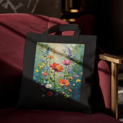 Vibrant Meadow Watercolor Art Tote Bag