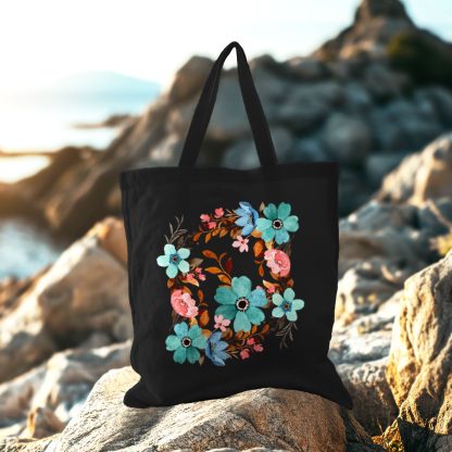 Teal Blossom Wreath Classic Tote Bag